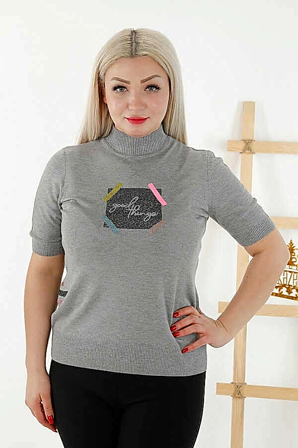 Reel Tekstil - 14GG Üretilen Viskon Elit Triko Amerikan Model Desenli Kadın Giyim - 30029 | Reel Tekstil