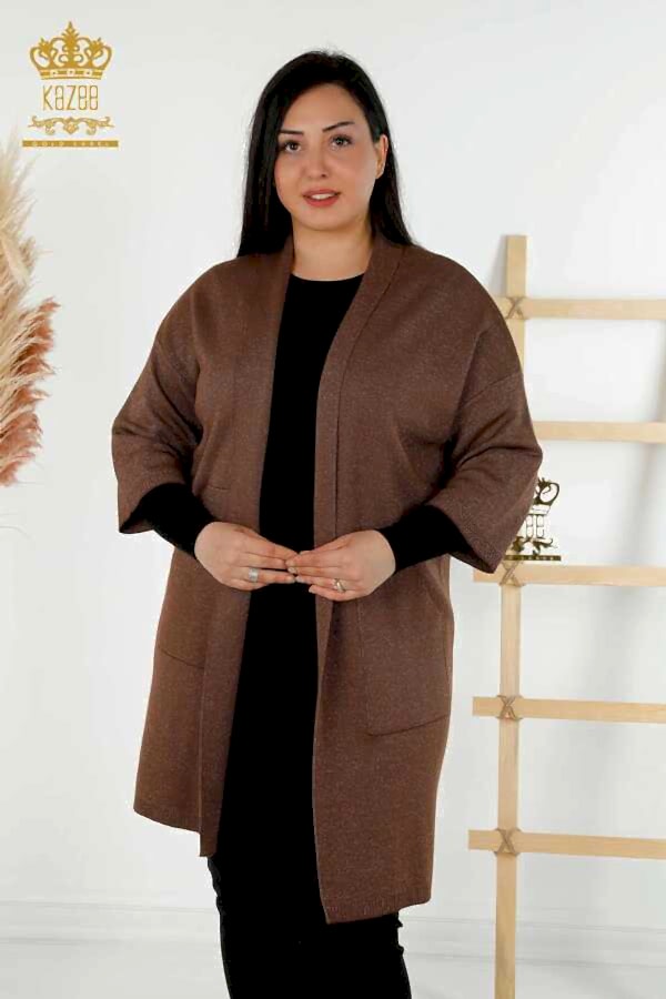 Reel Tekstil - 14GG Üretilen Viskon Elit Triko Hırka Cep Detaylı Kadın Giyim Üreticisi - 30047 | Reel Tekstil