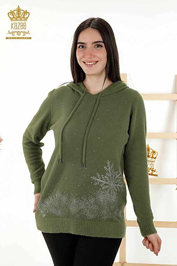 Reel Tekstil - Angora İplikten Üretilen Triko Kapüşonlu Kadın Giyim Üreticisi - 40003 | Reel Tekstil