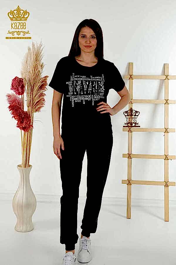 Reel Tekstil - Scuba ve İki İplikten Üretilen Eşofman Takım Bisiklet Yaka Kadın Giyim Üreticisi - 17206 | Reel Tekstil