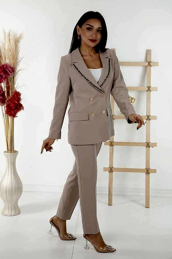 Reel Tekstil - Likra Örmeli İle Üretilen Takım Taş İşlemeli Kadın Giyim Üreticisi - 30001 | Reel Tekstil