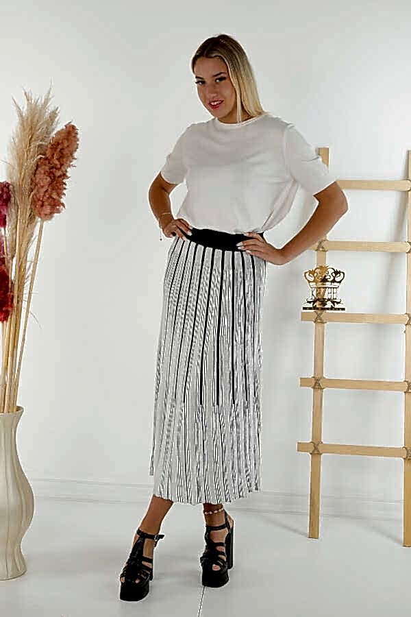 Reel Tekstil - Pamuk Likra Kumaş İle Üretilen Fileli Etek Kadın Giyim Üreticisi - 4131 | Reel Tekstil