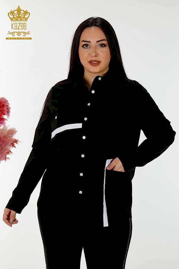 Reel Tekstil - Pamuk Likra Kumaş İle Üretilen Gömlek Renk Geçişli Kadın Giyim Üreticisi - 20308 | Reel Tekstil