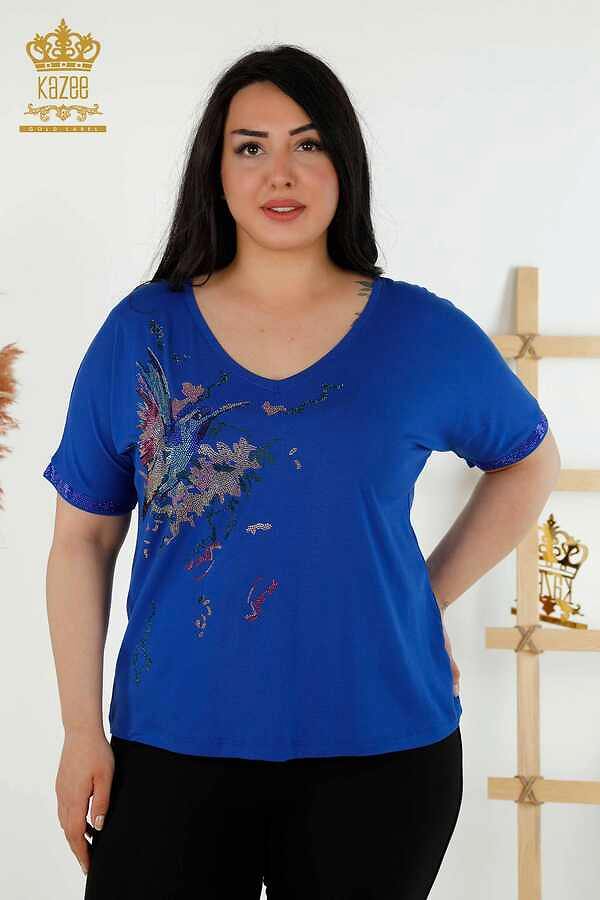 Reel Tekstil - Viskon Kumaş İle Üretilen Bluz Düğme Detaylı Kadın Giyim Üreticisi - 79296 | Reel Tekstil