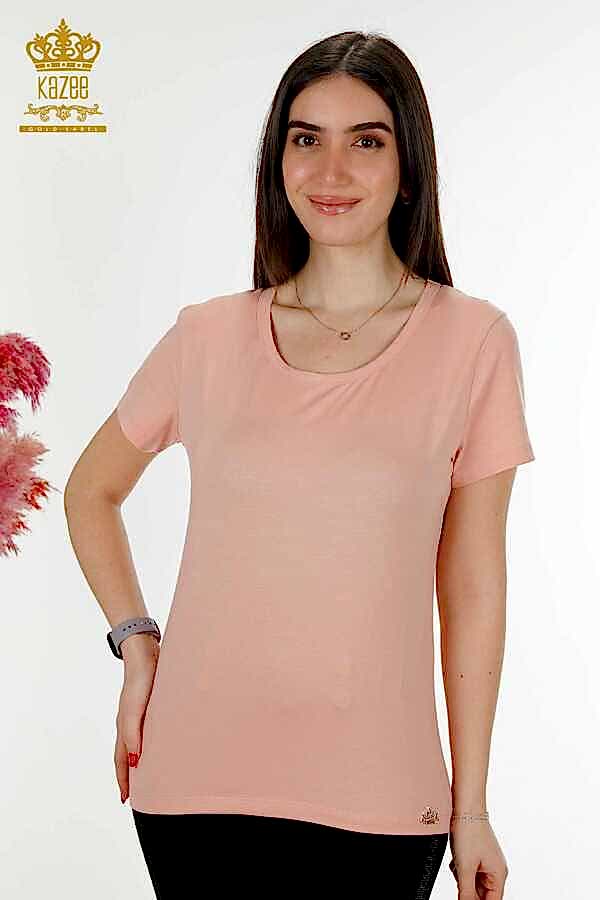 Reel Tekstil - Viskon Kumaş İle Üretilen Bluz Kısa Kol Kadın Giyim - 79177 | Reel Tekstil